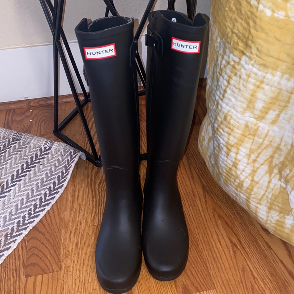 Hunter Matte Black Rain Boots
